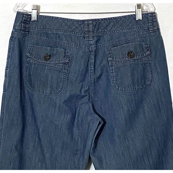 New York and Company Denim Capris Womens 12 Blue Pockets Button Accents - Picture 9 of 14